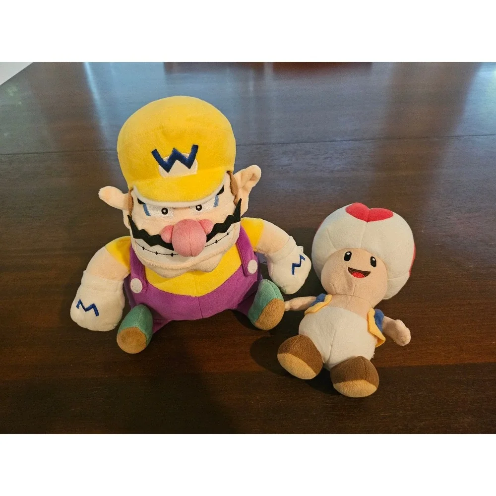 Nintendo Plush Toy Set Kids Multi Wario and Toad Super Mario Bros Figures